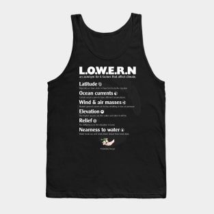 L.O.W.E.R.N the 6 main climate change factors Tank Top